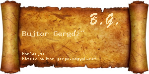 Bujtor Gergő névjegykártya